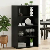 vidaXL Visoka komoda Črni hrast 70 x 41 x 124 cm Inženirski les