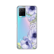 Silikonska maska za Vivo Y21/Y21s/Y33s Blue Roses Print Skin providna