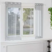 Voile zavjesa 2 pcs Tamno siva 175 x 140 cm Poliester