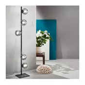 Ondaluce - Podna lampa MONILE 5xE14/10W/230V 170 cm crna/zadimljena crna