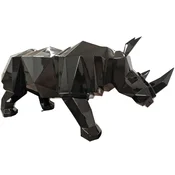 Casa Padrino luxury decorative sculpture rhinozeros black 210 x 62 x H. 90 cm - Huge garden sculpture - Life size sculpture - XXL decorative sculpture - XXL decorative animal figure