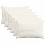 Vidaxl Prevleka za blazino 6 kos HEERLEN Krem 50 x 70 cm korduroy
