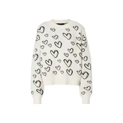 VERO MODA Pulover VMDOFFY ecru/črna