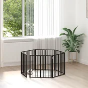 Vrata za pse 6 pcs Crna 60 x 60 cm Cinkani celik