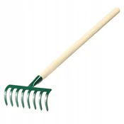 KADAX Majhne grablje za listje in travo, dolžina 66 cm, 8 zob, lesen ročaj