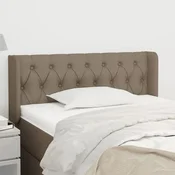 Vidaxl vidaXL Vzglavje postelje s krilci, sivo-rjavo, 93x16x78/88 cm, blago