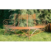 Casa Padrino Art Nouveau garden bench brown 180 x H. 88 cm - Hand forged garden bench - Semicircular wrought iron tree bench - Wrought iron garden furniture - Baroque & Art Nouveau garden furniture