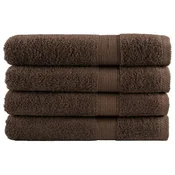 shumee Premium brisače za savno 4 kosi rjava 80x200 cm 600 g/m2 bombaž