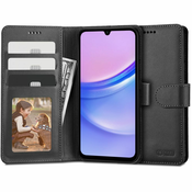 Etui Tech-Protect Wallet iz umetnega usnja za Samsung Galaxy A15 - black