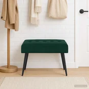 Klop s gumbnim oblazinjenjem Temno zelena 60 x 40 x 45 cm Žamet