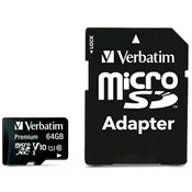 1 to 3 Verbatim Microsdxc Kartica 64Gb V10+ Za Telefone Tablice S Pro Adapterjem