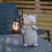 STAR TRADING LED-sončna dekorativna svetilka Smilla, siva/črna, višina 30 cm - siva, črna - Kovina