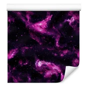 Akvarelna tapeta Galaxy črne in slive za dnevno sobo in spalnico 50x1000