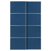 MEHAMN Par drsnih vrat, aluminij/dvostransko modra, 150x236 cm