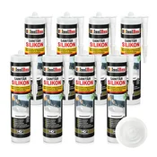 IsolBau Sanitarni silikon prozoren Sanitär Silikon 8 x 300ml
