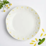 KERAMIČNI KROŽNIK ZA ZAJTRK IN SLADICE 21 CM ELEGANTNA OBLIKOVANJE MARJETICE