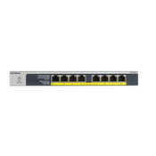 NETGEAR GS108LP, Neupravljano, Gigabit Ethernet (10/100/1000), Podrška za napajanje putem Etherneta (PoE), Montaža u poslužiteljski ormar, 1U, Mogucnost zidne montaže