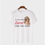 MAFIMI Ženska majica Iza svake uspešne žene stoji ona sama, Bela