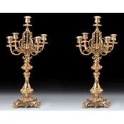 Casa Padrino luxury baroque candle holder set gold A� 25 x H. 48 cm - Handmade baroque style bronze candlesticks - Baroque decorative accessories - Baroque interior - Noble & Magnificent
