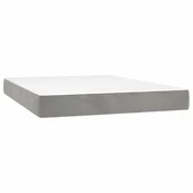 Vidaxl Vzmetnica z žepkasto vzmetjo srednje trdote svetlo siva 140x210x20 cm žamet