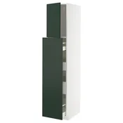 METOD / MAXIMERA Visoki el s izvl fun 1 vrata/4 lad, bijela/Havstorp zagasito zelena, 40x60x200 cm