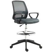 Vinsetto Vinsetto pisarniški stol mrežasta tkanina, ABS umetna masa D68 x G66 x V100–120 cm Siva, (5000242945)