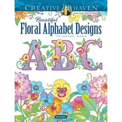 Creative Haven Beautiful Floral Alphabet Designs Coloring Book