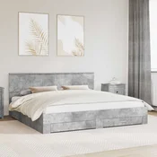 Krevetna konstrukcija s ladicama Betonska siva 200 x 200 cm