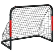 Vidaxl Nogometni gol z mrežo rdeč in črn 90x48x71 cm jeklo