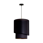 Duolla - Luster na sajli PARIS 1xE27/15W/230V precnik 40 cm crna/zlatna