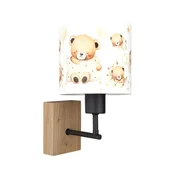 Brilagi - Zidna lampa BOBO WOOD 1xE27/25W/230V hrast/crna/bela/medvedici