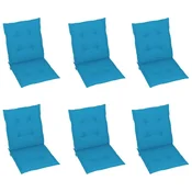 Jastuci za vrtne stolice 6 kom plavi 100 x 50 x 3 cm od tkanine