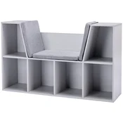 Homestar Otroška polica za shranjevanje s klopjo 103x30x62 cm siva