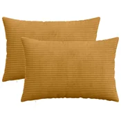 Vidaxl Prevleka za blazino 2 kos HEERLEN Rumena 30 x 50 cm korduroy