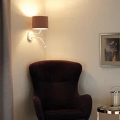 Duolla Stenska svetilka, Soro, bela/rožnata, svetilka za branje - spalnica - bela, rožnata - Tkanine/tekstil