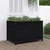 Povišena vrtna gredica crna 119,5x82,5x78 cm masivna borovina