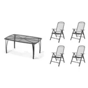 eoshop Kovinski vrtni set Eoshop 59: miza + 4 nastavljivi stoli