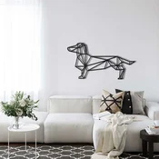 WallXpert metalni zidni ukras 5035, geometrijski jazavicar, 76 x 38 cm, crni