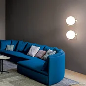 FLOS IC C/W2 stenska svetilka, krom O 30 cm - Dnevna soba/jedilnica - Dizajn - opalen bel, krom - Steklo