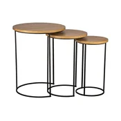 Eglo 424053 - KOMPLET 3 stranskih mizic TOWADA, rjava/črna