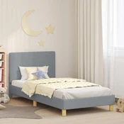 Krevet za djecu s uzglavljem Svijetlo siva 80 x 200 cm tkanina