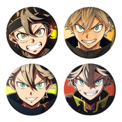 Set bedževa Anime Black Clover, 37 mm, 6 kom