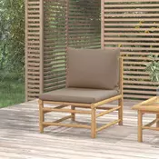 Srednja vrtna sofa od bambusa sa smedesivim jastucima