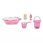 Babyjem set za kupanje 6 delova pink (kadica, podloga,termometar, sundjer, bokal, kofica) ( 92-35404 )
