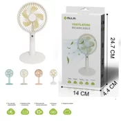 MULIN SRLS 2v1 Polnilni Ventilator 13cm - Turkizno Moder