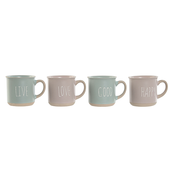 Mug set 4 stoneware 9,7x7x9,2 355ml pink