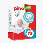 Pine Pelene za bebe Classic natural jumbo 3, 4-9kg, 78 komada