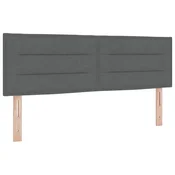 Vidaxl Vzglavje Temno siva 144 cm blago