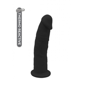 Dildo, Silikonski, Termoreaktivni, 19 cm, Crni