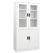 Vidaxl Pisarniška omara bela 90x40x180 cm jeklo